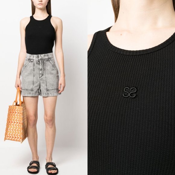 Sandro franklin embroidered waffle knit tank FINAL PRICE NO OFFERS - Picture 5 of 13